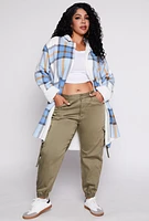 Womens Plus Size VIP Tabbed Cargo Pocket Joggers, Green, Size 19-20