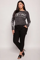 Womens Plus Size VIP Cargo Joggers, Black, Size 17-18