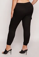 Womens Plus Size VIP Cargo Joggers, Black, Size 17-18