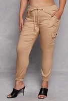 Womens Plus VIP Cargo Joggers, Khaki,