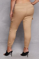 Womens Plus VIP Cargo Joggers, Khaki,