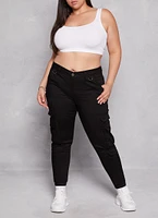 Womens Plus Double Cargo Pocket Joggers,