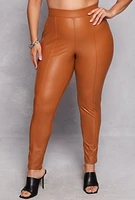 Womens Plus Iris Faux Leather Leggings,