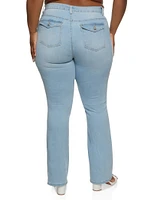 Womens Plus Size WAX High Rise Boot Cut Jeans, Blue, Size 16