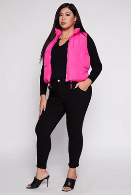 Womens Plus Size Rolled Cuff High Waisted Pants, Black, Size 2X