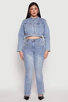 Womens Plus Almost Famous Boot Cut Jeans, Blue,