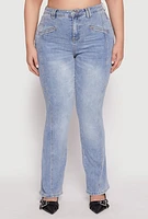 Womens Plus Almost Famous Boot Cut Jeans, Blue,
