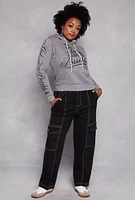 Womens Plus Almost Famous Cargo Skater Jeans, Black,