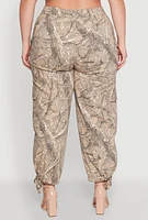 Womens Plus Size Almost Famous High Waisted Tapered Cargo Joggers, Multi, Size 3X