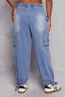 Womens Plus Almost Famous Tie Hem Cargo Jeans, 1X