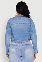 Womens Plus WAX Denim Jacket, Blue,