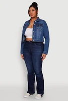 Womens Plus Size WAX Denim Jacket, Blue, Size 1X