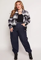 Womens Plus Size Plaid Shirt, Multi, Size 3X