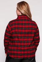 Womens Plus Size Plaid Shirt, Red, Size 2X
