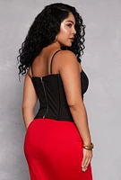 Womens Plus Size Convertible Corset Bustier Top, Black, Size 2X