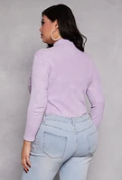 Womens Plus Acid Wash Bodysuit, Purple,