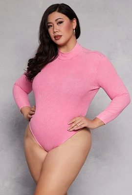 Womens Plus Acid Wash Bodysuit,