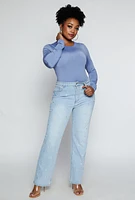 Womens Plus Size Daisy Double Layer Bodysuit, Blue, Size 1X