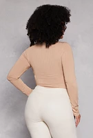 Womens Plus Size Daisy Long Sleeve Mock Neck Bodysuit, Beige, Size 1X