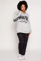 Womens Plus Size Nope Not Today Graphic Pullover Hoodie, Grey, Size 1X