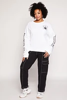 Womens Plus Size Brooklyn Bridge Graphic Pullover Sweatshirt, White, Size 2X