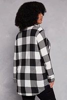 Womens Plus Buffalo Plaid Tunic Shirt, Multi,