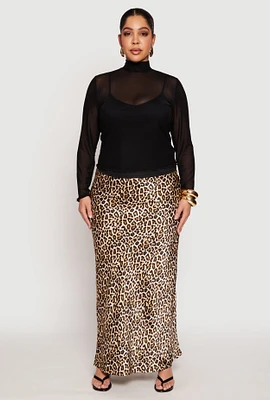 Womens Plus Lined Mesh Mock Neck Top,