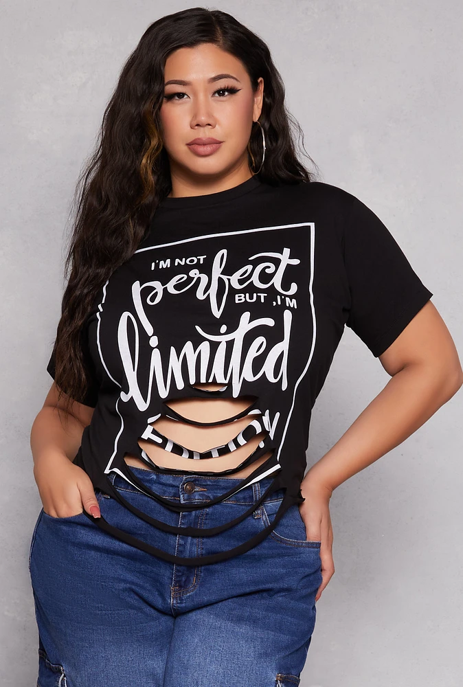 Womens Plus Not Perfect But Im Limited Edition Graphic Tee,