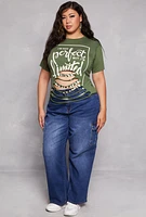 Womens Plus Size Not Perfect But Im Limited Edition Graphic Tee, Green, Size 2X