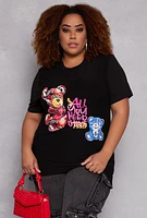 Womens Plus All You Need Is Money Graphic Tee,