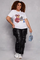 Womens Plus Size All You Need Is Money Graphic Tee, White, Size 1X