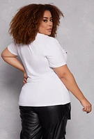 Womens Plus Size All You Need Is Money Graphic Tee, White, Size 1X