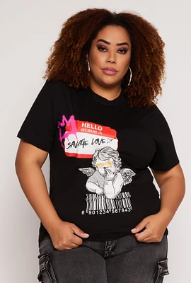 Womens Plus Savage Love Graphic Tee,