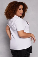 Womens Plus Size Savage Love Graphic Tee, White, Size 1X