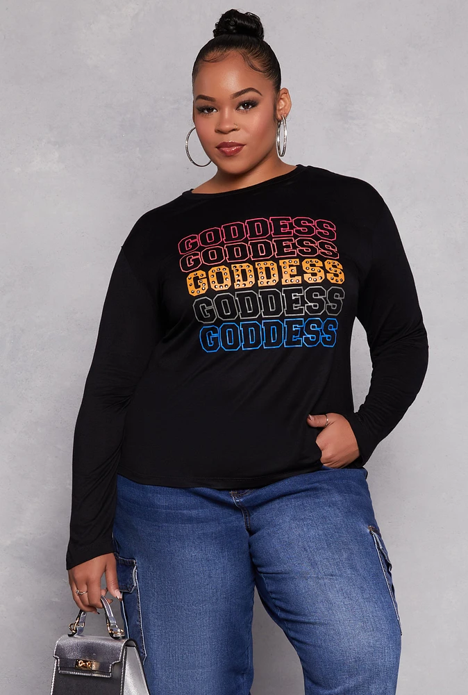 Womens Plus Goddess Long Sleeve Top,