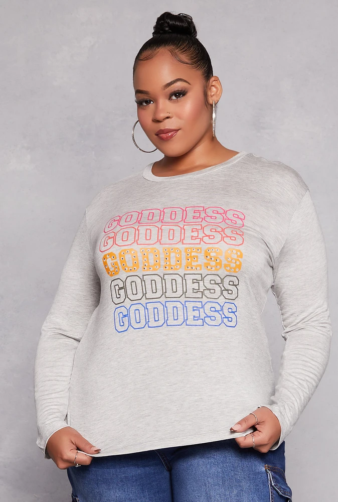 Womens Plus Goddess Long Sleeve Top,