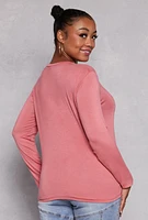 Womens Plus Size Goddess Long Sleeve Top, Pink, Size 2X