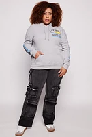 Womens Plus Size Living My Good Life Pullover Hoodie, Grey, Size 2X