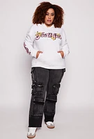 Womens Plus Size Faithful 23 Pullover Hoodie, White, Size 1X