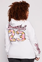 Womens Plus Size Faithful 23 Pullover Hoodie, White, Size 1X