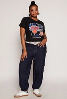 Womens Plus Size NBA New York Knicks Crop Top, Black, Size 3X