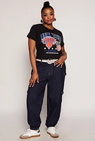 Womens Plus Size NBA New York Knicks Crop Top, Black, Size 2X
