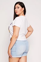 Womens Plus Size NBA Los Angeles Lakers Crop Top, White, Size 3X