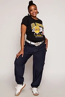 Womens Plus Size NBA Los Angeles Lakers Graphic Crop Top, Black, Size 1X