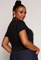 Womens Plus Size NBA Los Angeles Lakers Graphic Crop Top, Black, Size 1X