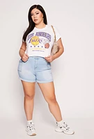 Womens Plus Size NBA Los Angeles Lakers Graphic Crop Top, White, Size 3X