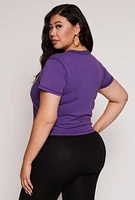 Womens Plus Size NBA Los Angeles Lakers Graphic Crop Top, Purple, Size 1X