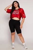 Womens Plus NBA Chicago Bulls Cropped Jersey, Red,