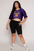 Womens Plus Size NBA Los Angeles Lakers Cropped Jersey, Purple, Size 2X