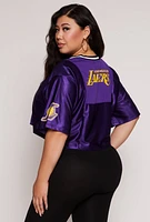 Womens Plus Size NBA Los Angeles Lakers Cropped Jersey, Purple, Size 1X
